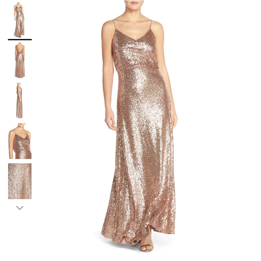 [Jenny Yoo] Jules Sequin Gown in Rose Gold Sz 4